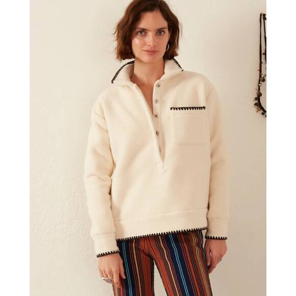 Alix Of Bohemia Cream Sweatshirt with Black Trim - Picture 1 of 3